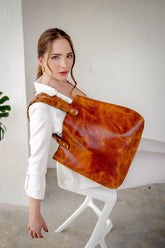 Bolso Tote Cuero Liso